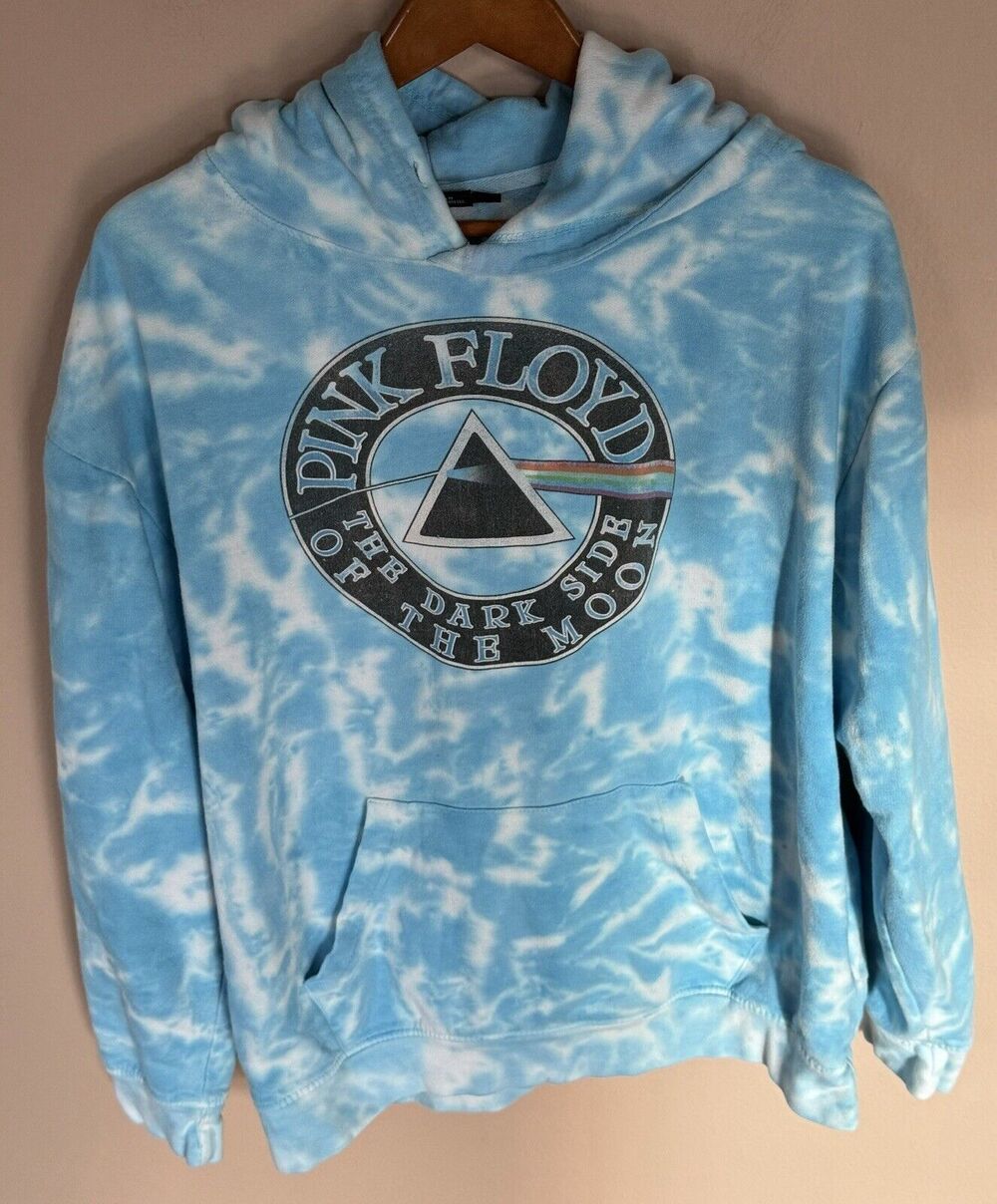Pink Floyd The Dark Side Of The Moon Sweatshirt Hoodie Men's Large Tie Dye Blue